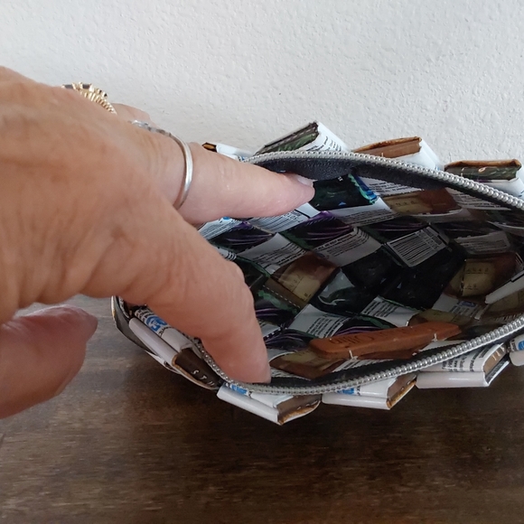 Nahui Ollin Candy Wrapper Zipper Closure Purse - Picture 7 of 7